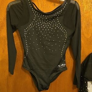 Justice Black Dance Costume with Silver Accents